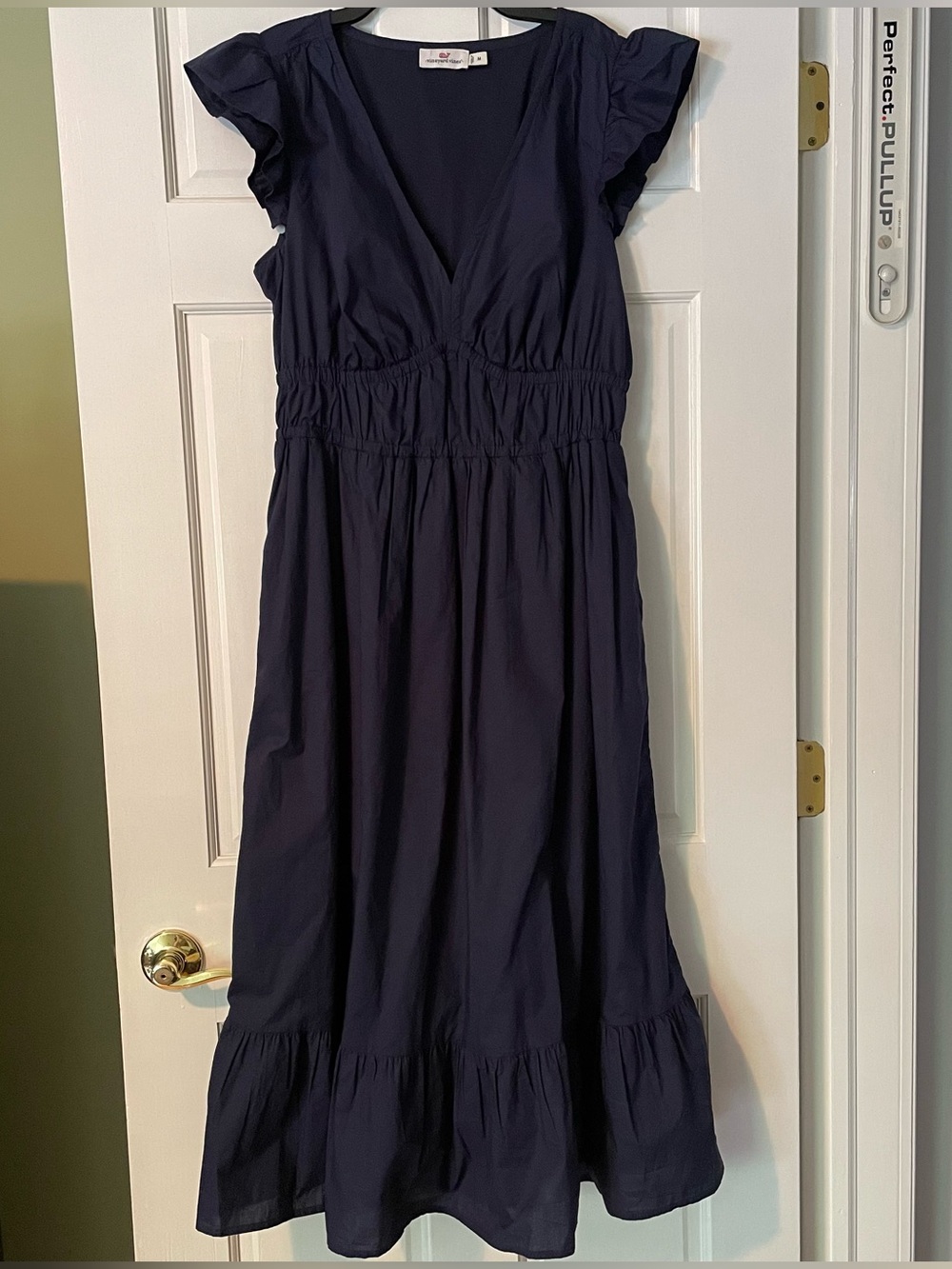 Vineyard Vines women’s poplin midi flutter sleeve dress size M cotton